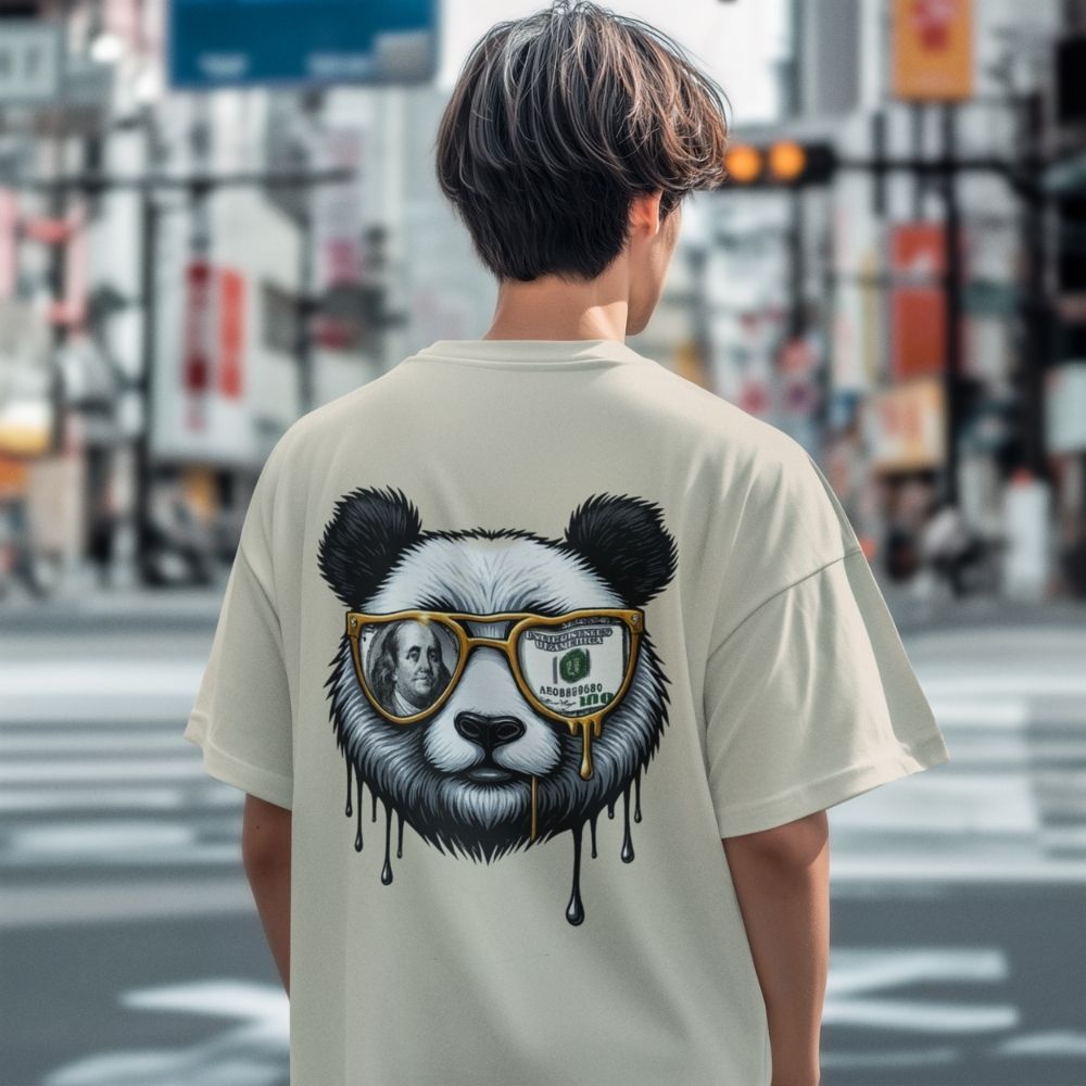 Oversize - Мъжка Тениска Панда в играта