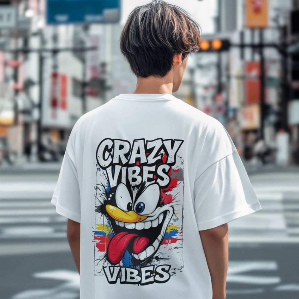 Oversize - Мъжка Тениска Crazy Vibes