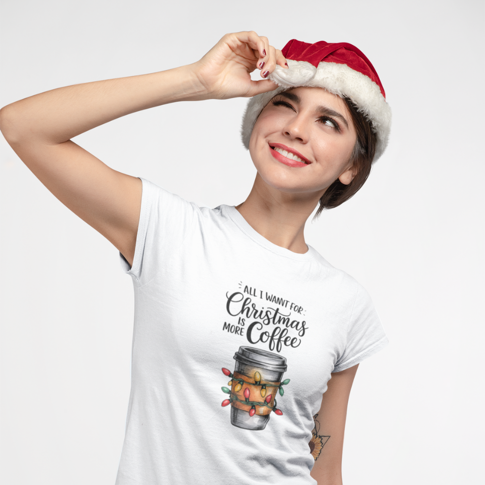 Дамска тениска Кафе и Коледа