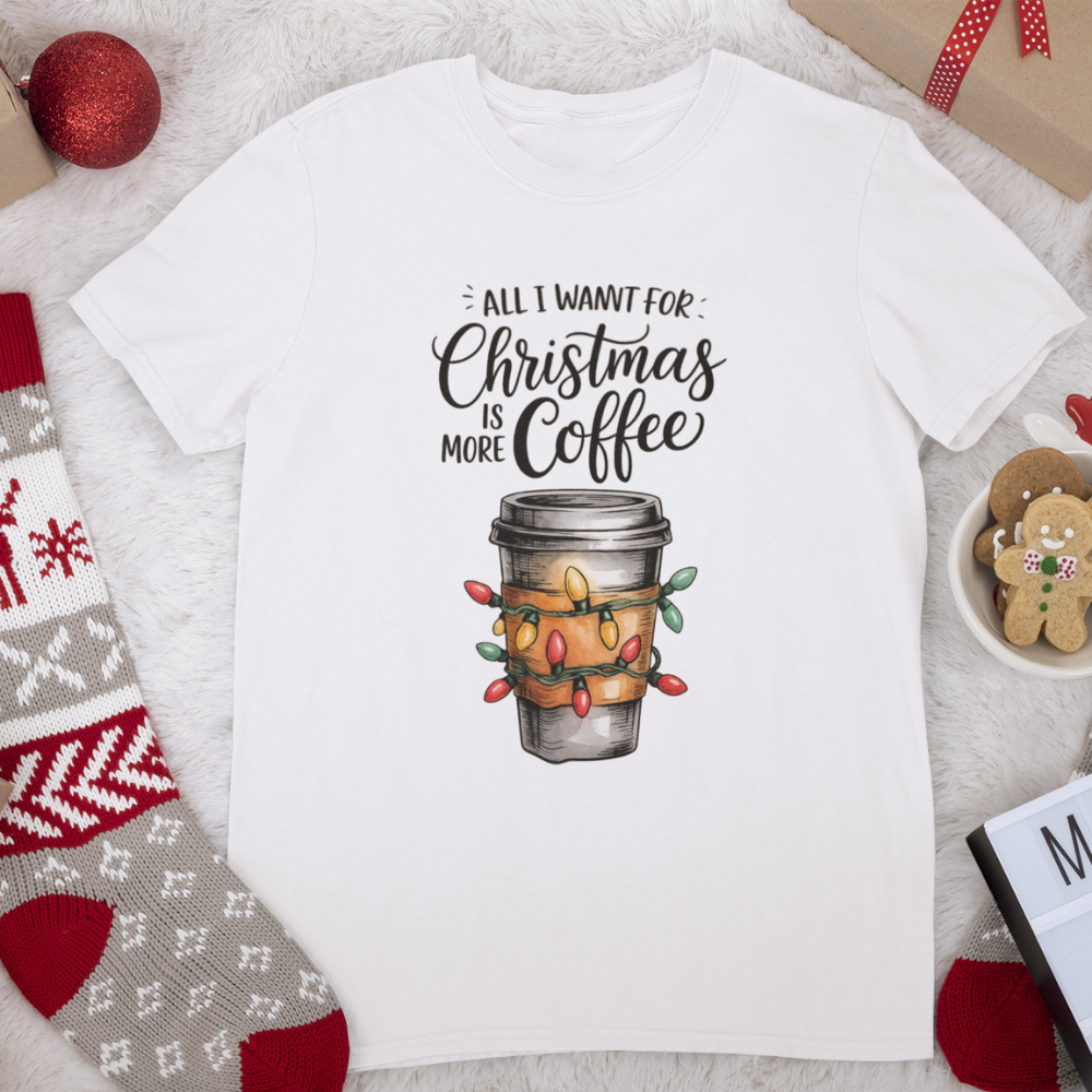 Дамска тениска Кафе и Коледа