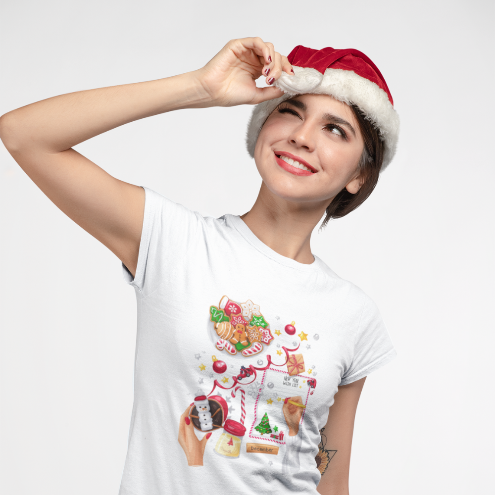 Дамска тениска Коледен списък с желания