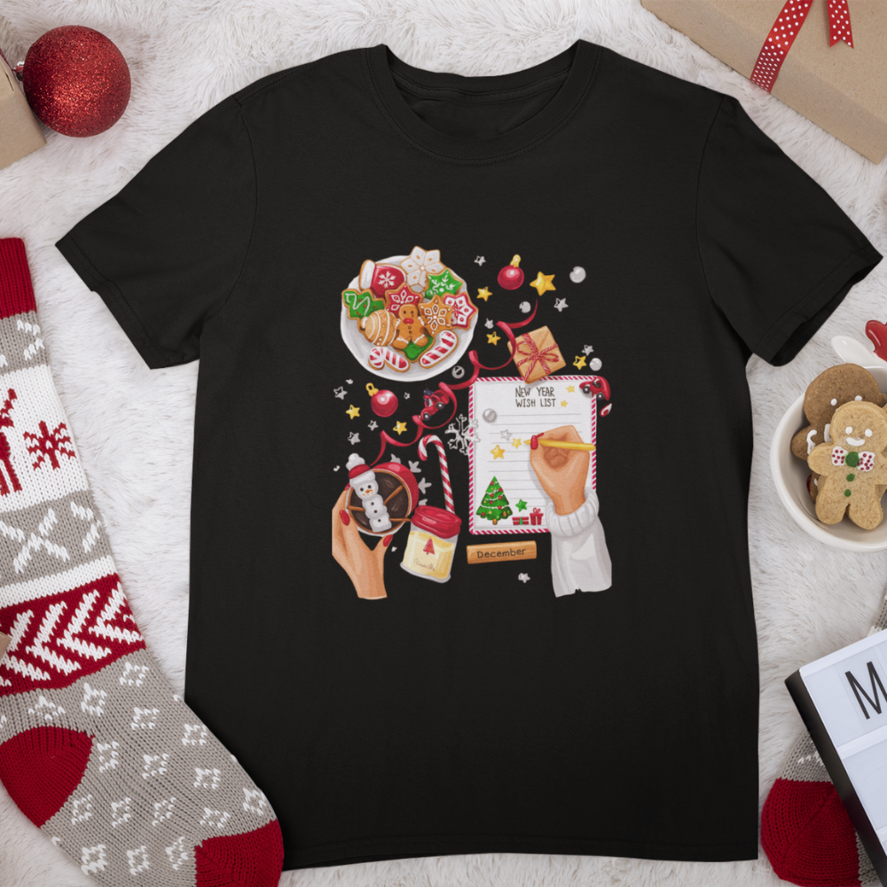 Дамска тениска Коледен списък с желания