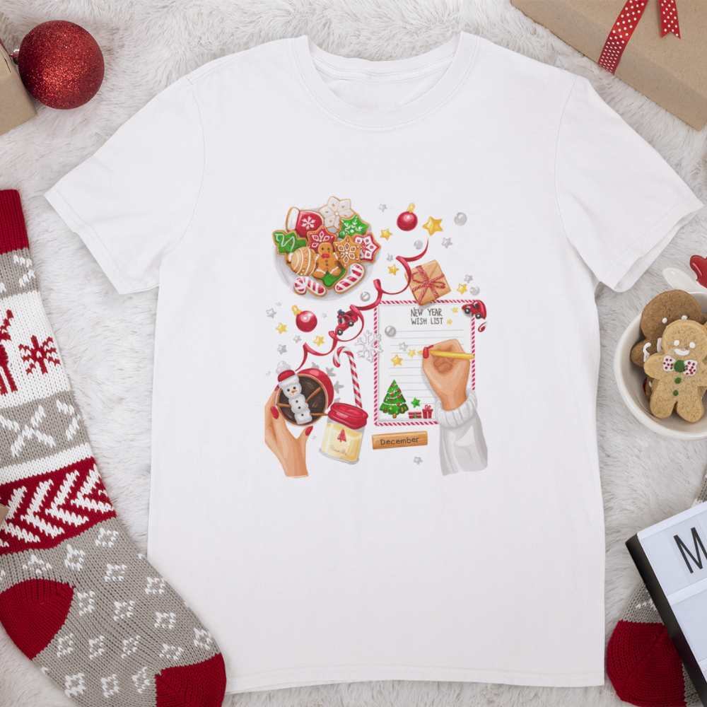 Дамска тениска Коледен списък с желания