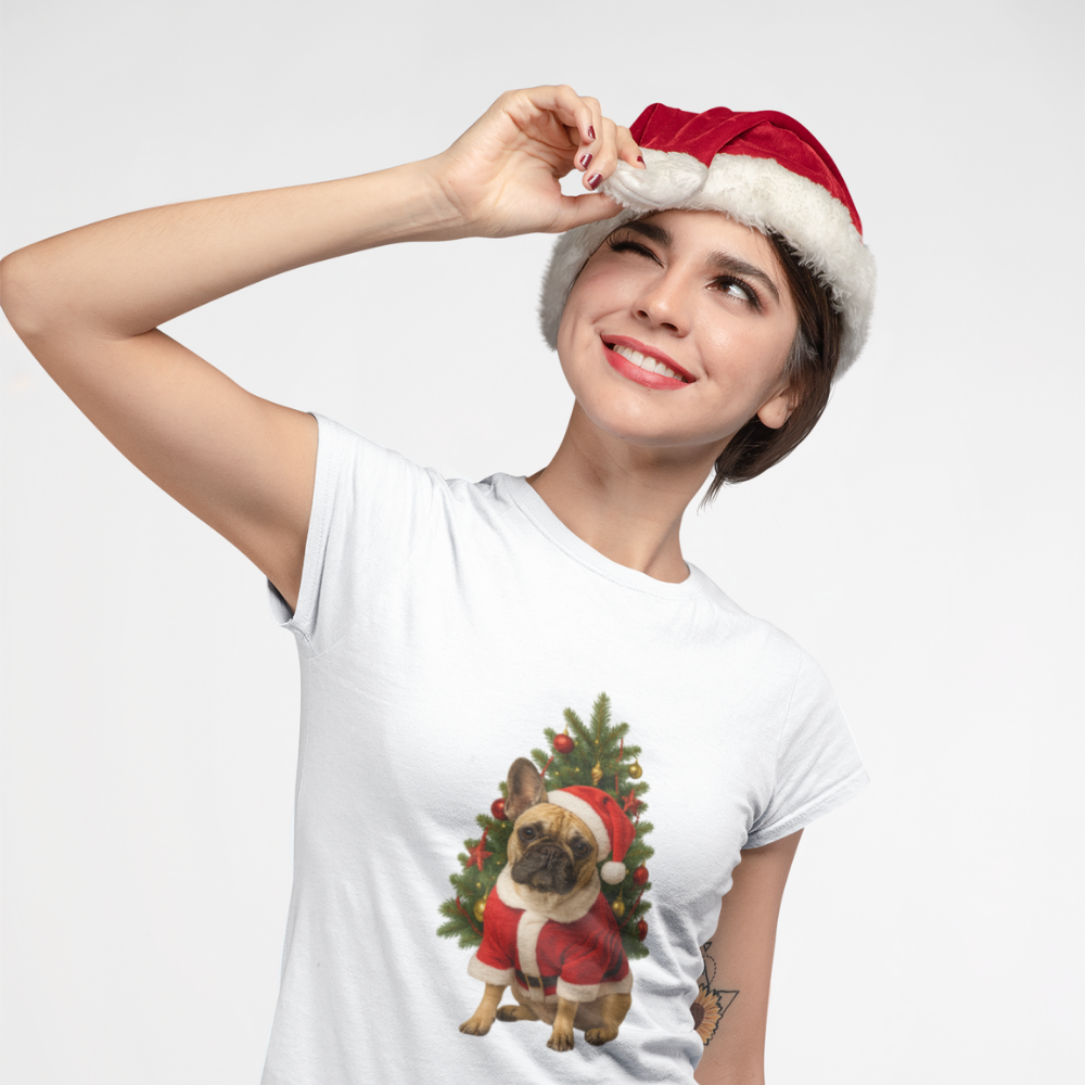 Дамска тениска Frenchie Grinchmas