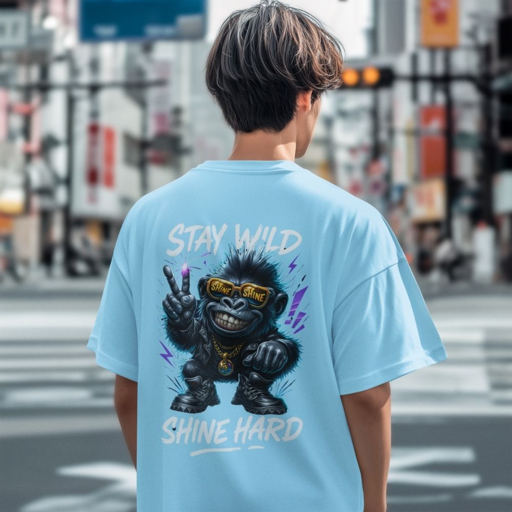 Oversize Мъжка Тениска Бъди звяр, бъди звезда