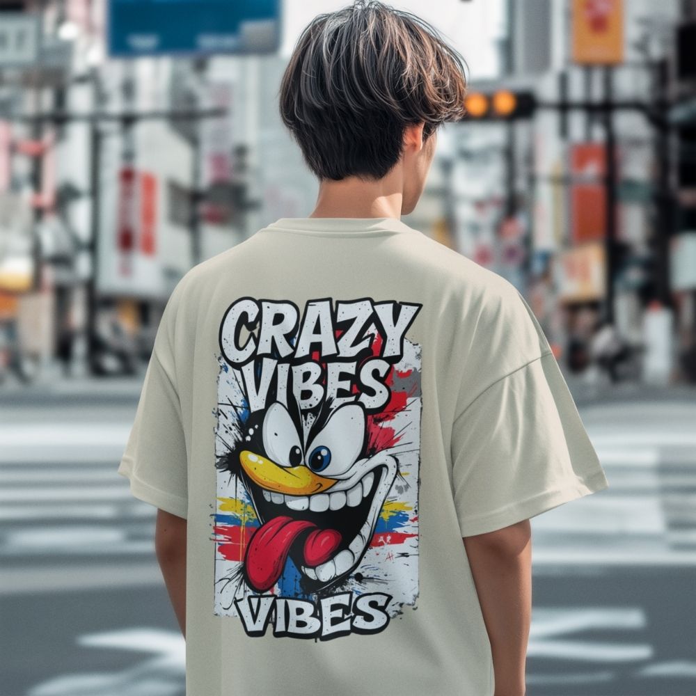 Oversize - Мъжка Тениска Crazy Vibes