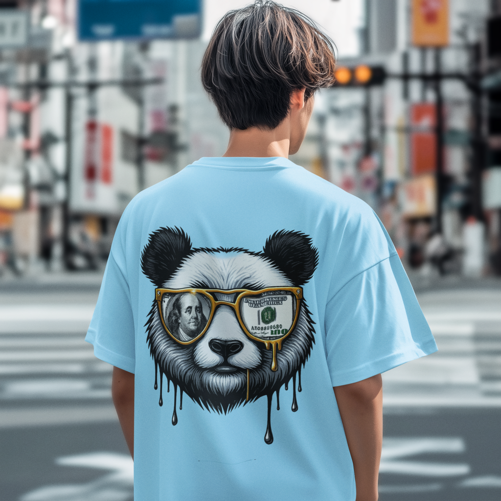 Oversize - Мъжка Тениска Панда в играта